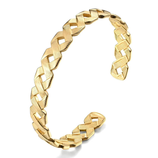 Criss-Cross Rope - 18k Gold Plated Bangle My Store